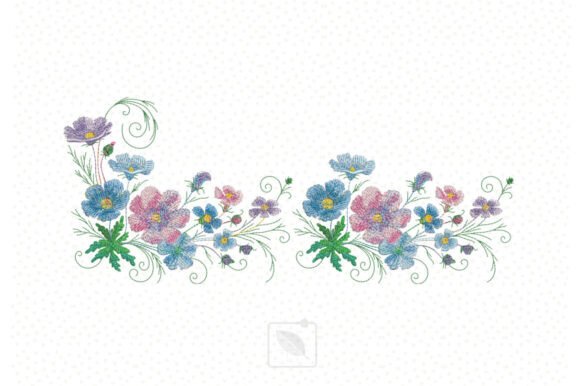 Cosmos Flower Border: A Seasonal Embroidery Gem