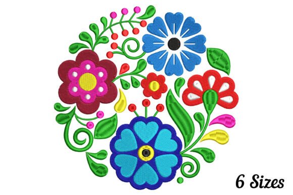 Cute Beautiful Flowers Embroidery Design