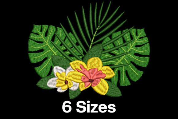 Hawaiian Flowers Embroidery Design